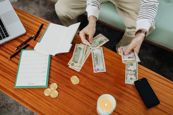 Person counting United States paper money