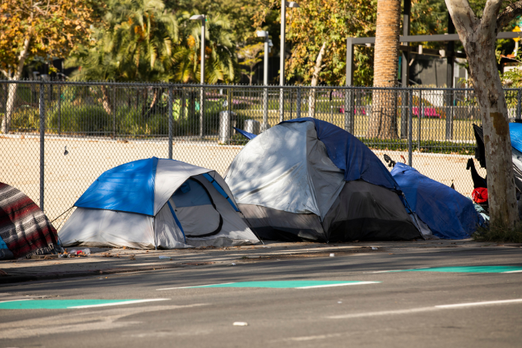 Tents on the street