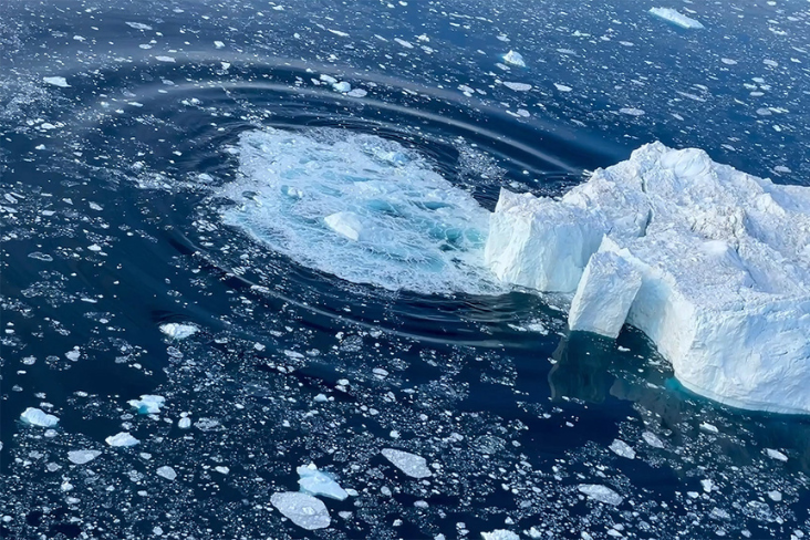 Melting iceberg in water