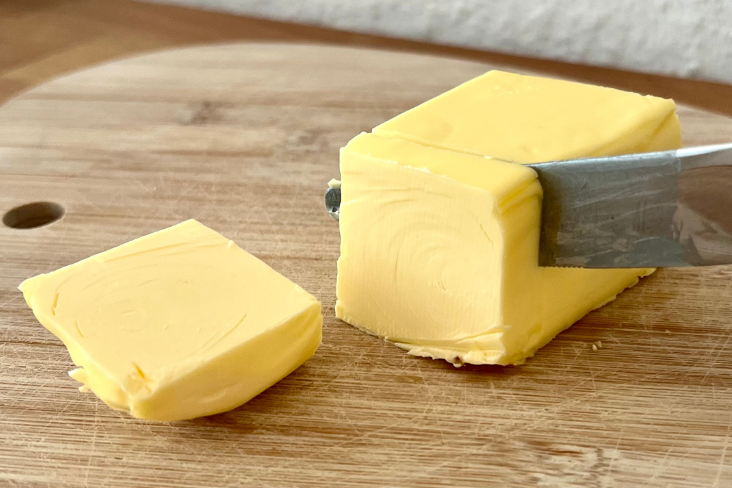 Butter with a knife through it